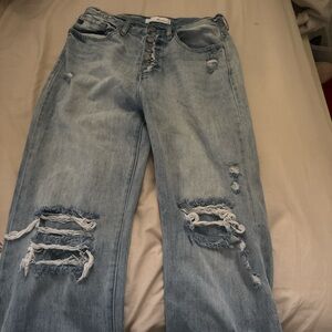 Women's Distressed Blue Jeans